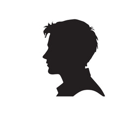 silhouette of a person with a hair vector on white background 