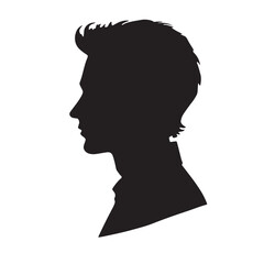 silhouette of a person with a hair vector on white background 