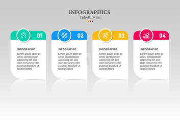 Fototapeta premium Infographic Text box design template with icons and 4 options