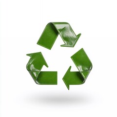 Obraz premium Detailed Green Recycling Symbol: Three Arrows Intertwined for Eco-Friendly Concept