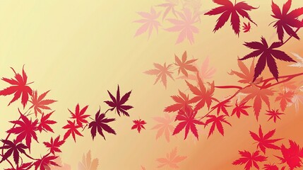 A captivating autumn - themed background featuring a magnificent maple tree. The tree stands tall with its branches adorned with vividly colored maple leaves