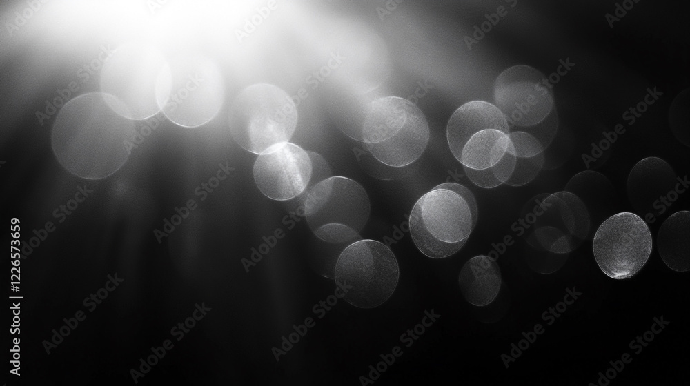 Aufkleber abstract black and white light bokeh background design elegant soft rays sparkle overlay art blur