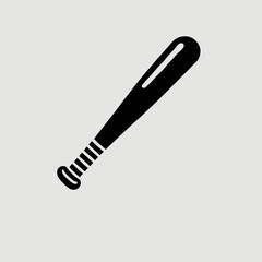 Baseball Bat silhouette in black on a white background