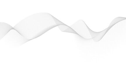 Abstract blue smooth wave on a white background. Dynamic sound wave. Design element. Vector illustration.