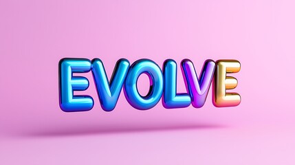 Evolving Transformation Vibrant 3D Text on Pink Background