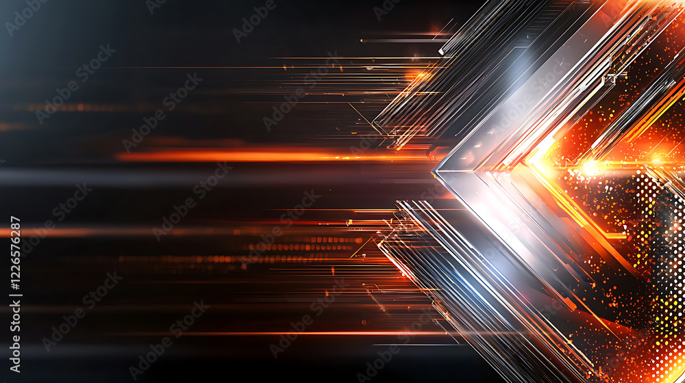 Poster dynamic motion graphics action digital space abstract art futuristic environment close-up view visua