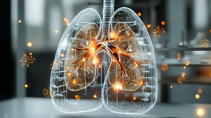 Exploring human lung anatomy and function medical research lab 3d visualization scientific study close-up health awareness