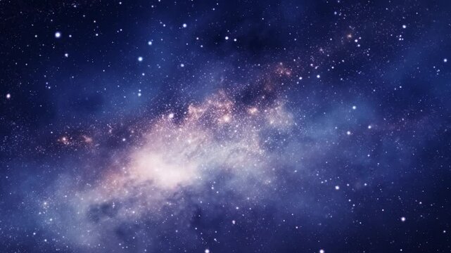 Flying through the stars and nebula. Milky way nebula space exploration through outer space. High quality footage.