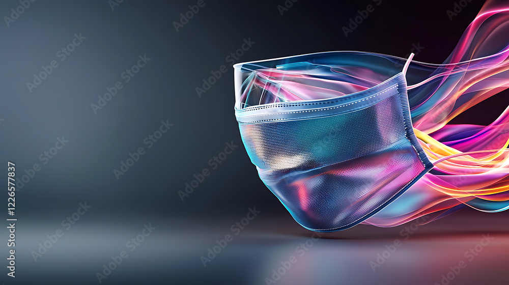 Aufkleber dynamic action of a colorful face mask abstract environment visual artwork modern conceptual art
