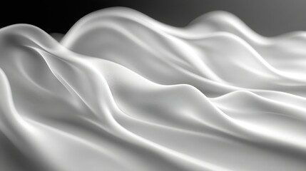 Obraz premium White fabric flowing, dark background, elegant texture, design