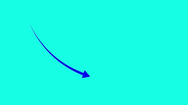 Down curve arrow animation, Falling prices concept arrow animation