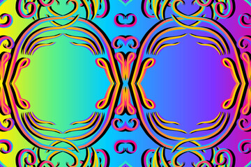  gradient flower and leaf art pattern of indonesian culture traditional tenun batik ethnic dayak ornament for wallpaper ads