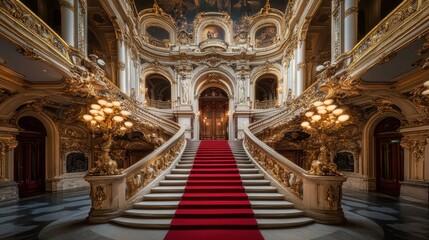 a grand opera house with intricate architecture and a red carpet entrance.Architectural design elements modern interventions creativity --ar 16:9 --v 6.1 Job ID: 470c92e1-3bbd-4659-b633-deb2aec13888
