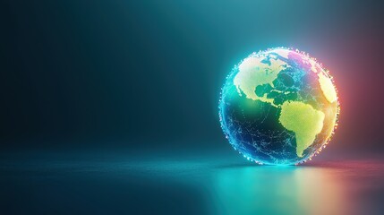 A symbolic glowing Rainbow World indicating in Pride concept