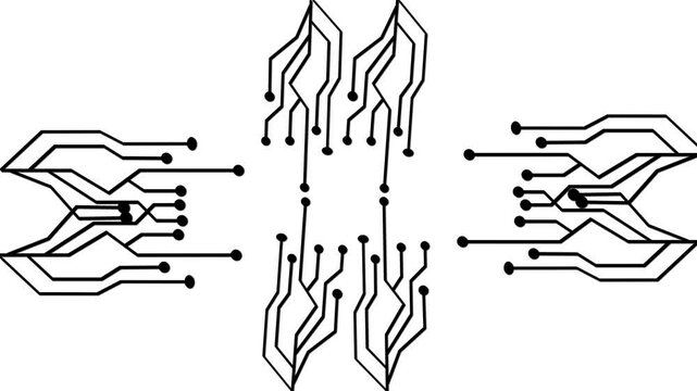 Set of 6 circuit board icons vector