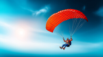 Senior Woman Skydiving and Landing Safely