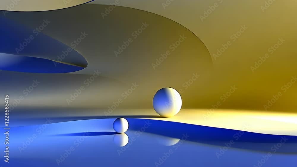 Aufkleber abstract shapes and soft reflections on a gradient background create a serene landscape