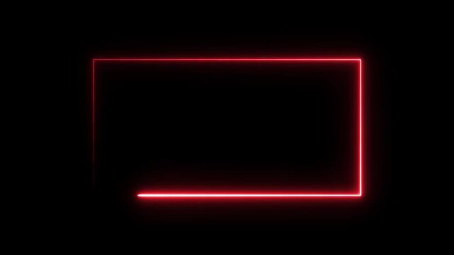 Luxury gold Neon rectangle border. Seamless loop title border background. 