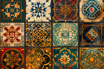 Intricate Oriental Patterns: An Exquisite Display of Timeless Geometries and Floral Motifs Reflecting Eastern Cultural Heritage