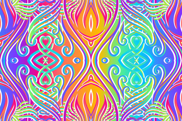  gradient flower and leaf art pattern of indonesian culture traditional tenun batik ethnic dayak ornament for wallpaper ads