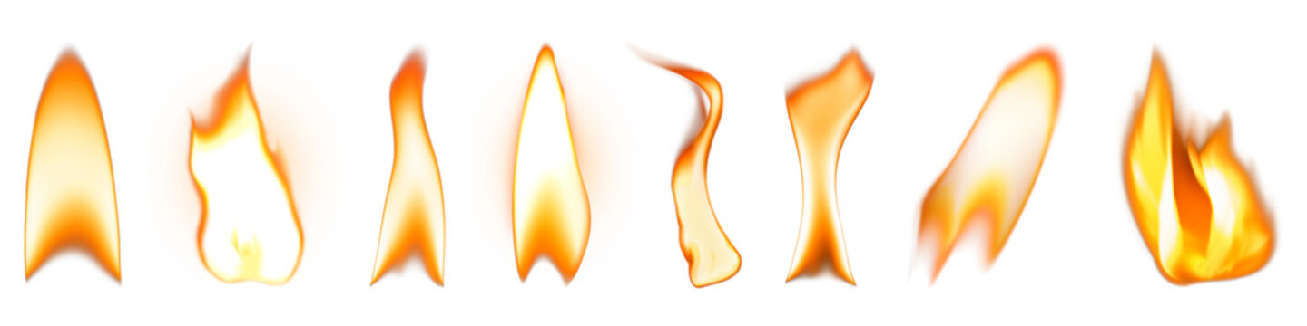 PNG Lighter flame, fire set, transparent background