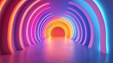 Obraz premium 3D render abstract background with colorful neon