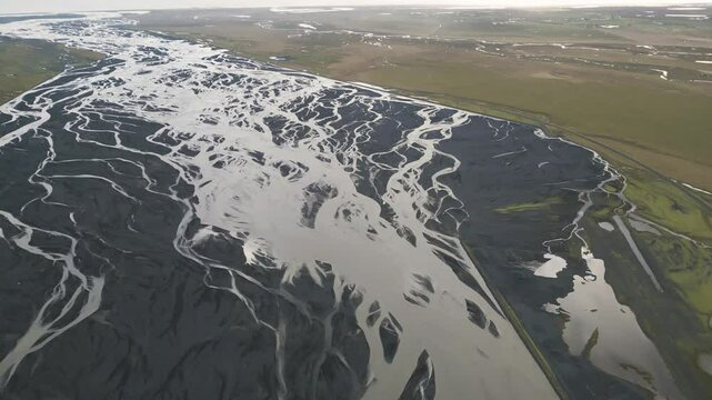 Iceland Braided rivers at Gljufrabui