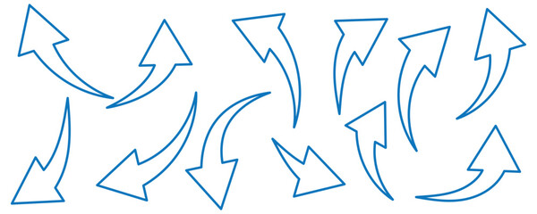 Arrows set black icons. Arrow icon. Arrow vector collection. Doddle arrow set, collection of arrows. Collection different arrows sign. Black vector arrows icons