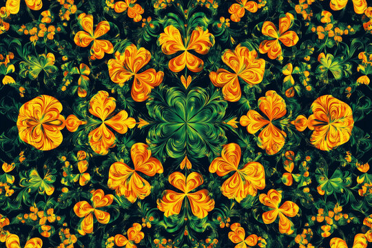 Auto stereogram of a shamrock, pattern for background