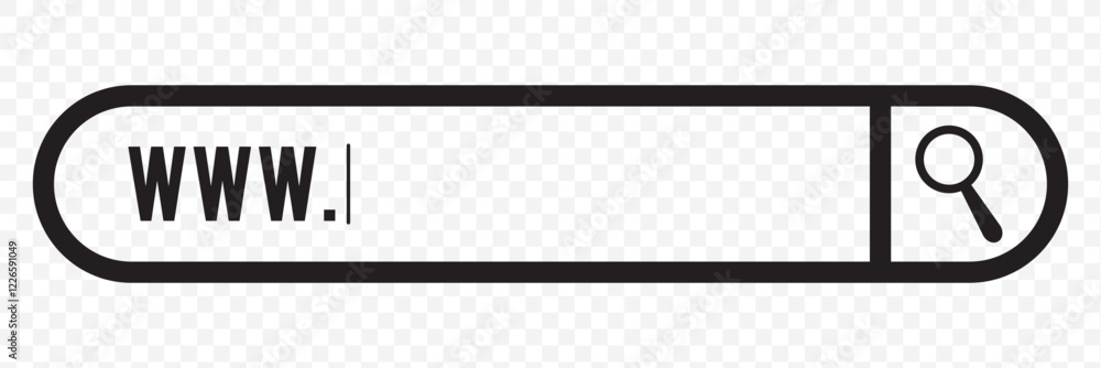 Poster search bar, search boxes with shadow on transparent background - stock vector. search box icon eleme