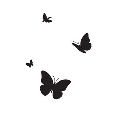 butterflies shilahoutte vector bundle design 