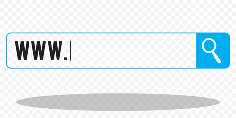 Search bar web page internet browser button, search box template isolated, various shape search bar boxes collection icon, cursor, magnifying glass, microphone. eps 10.