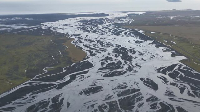 Iceland Braided rivers at Gljufrabui