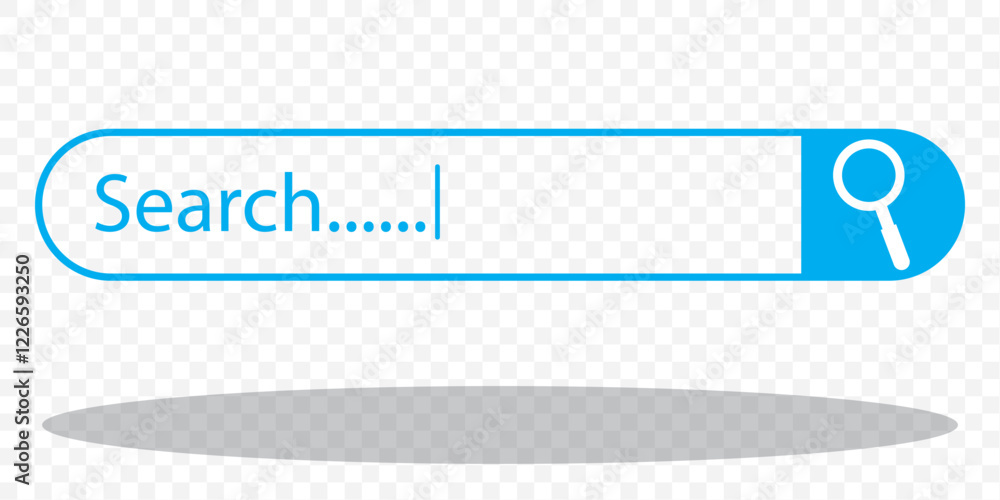Poster search bar, search boxes with shadow on transparent background - stock vector. internet browser sear
