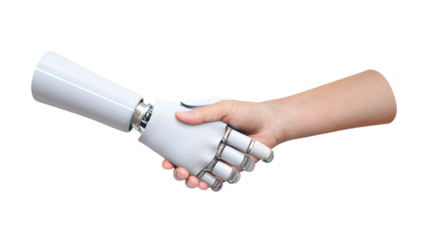 PNG Robot png handshake human, collage element, transparent background