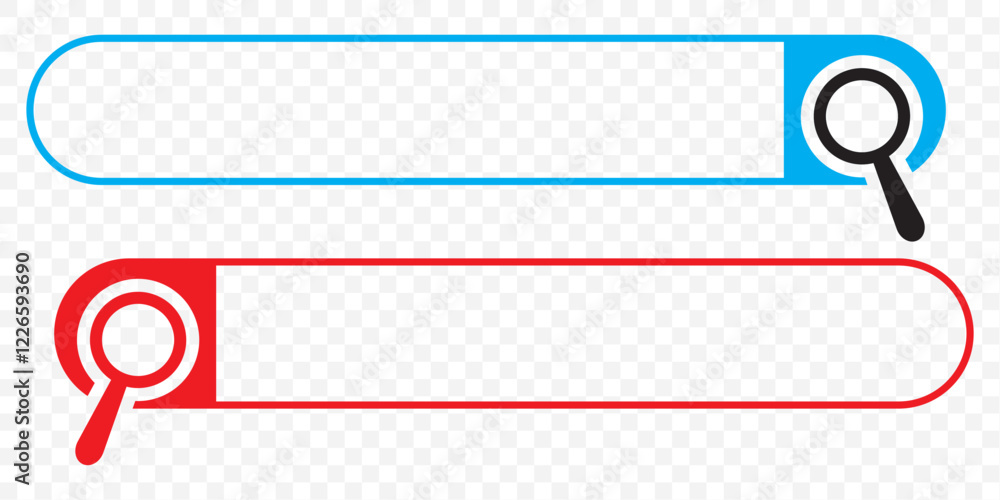 Poster search bar, search boxes with shadow on transparent background - stock vector. internet browser sear