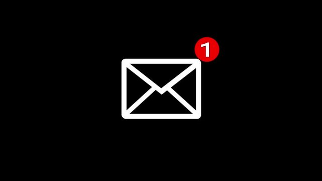 message icon animation. white color message box icon message animation. New message. Mail inbox notification icon animation 