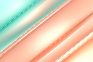 Obraz premium Abstract background image featuring diagonal stripes in soft peach and mint green hues, ideal for website banners, presentations, or design projects.