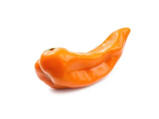 Habanero orange pepper isolated against white background with subtle gradient, habanero pepper, gradient