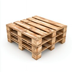 Weathered Wooden Pallet on White Background, Rustic Texture, Industrial Design Element