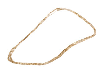 Blob shape png sticker, gold drawing illustration, transparent background