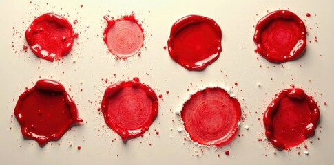 Several bloodstain cutouts, various sizes, shapes, violence, horror