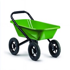 Durable Green Garden Cart with Four Wheels for Efficient Yard Work and Landscaping