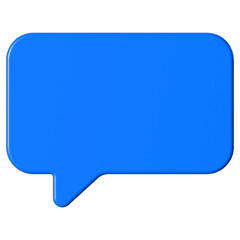 PNG 3D blue speech bubble, communication clipart, transparent background