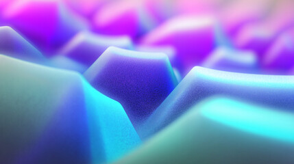Obraz premium abstract shapes in holographic iridescent colors.iridescent neon background fluid liquid glass