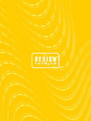 Abstract futuristic yellow background with wave design. Realistic 3d wallpaper with luxurious flowing lines. Perfect background for posters, websites, brochures, banners, apps, etc.