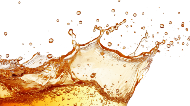 Golden Beer Splash with Bubbles 