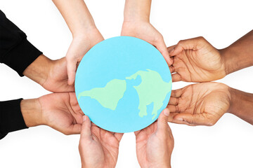 Png Hands holding earth mockup save the environment campaign