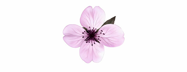 Fototapeta premium Pink flower bloom, white background, design
