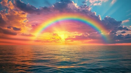 Ocean Sunset Rainbow